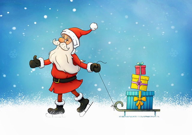 pere noel qui patine