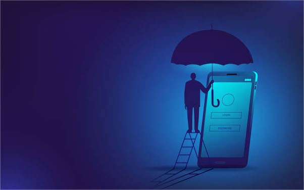 smartphone sous un parapluie