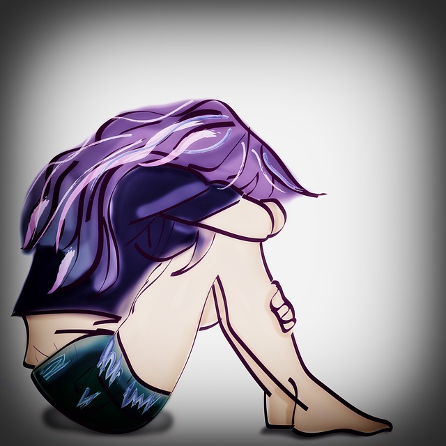 Dessin maga adolescente triste